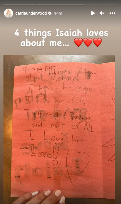 The 8-year-old's birthday card. (Instagram/Carrie Underwood)