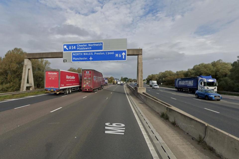 The incident occurred on the M6 i(Image: Google Maps)/i