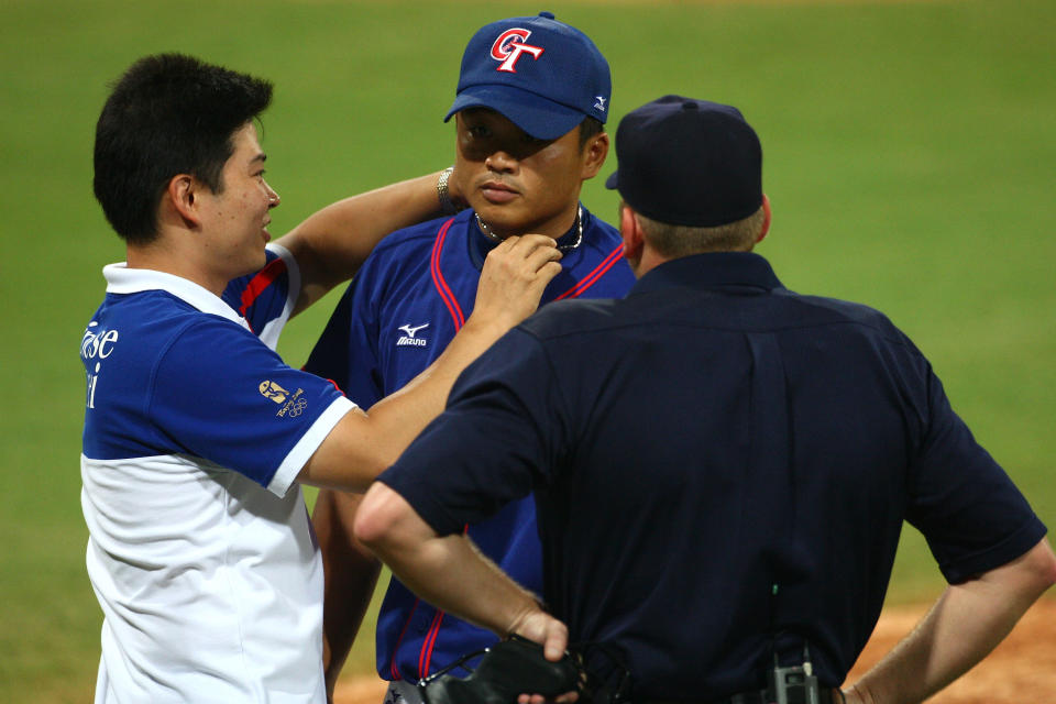 張誌家(圖中) 。(Photo by Mike Hewitt/Getty Images)