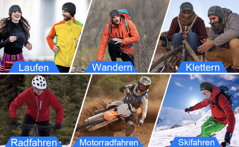 Auch zum Laufen, Motorradfahren, Skifahren, Snowboarden und für andere Aktivitäten im Winter ist die Mütze perfekt geeignet. (Bild: Amazon)