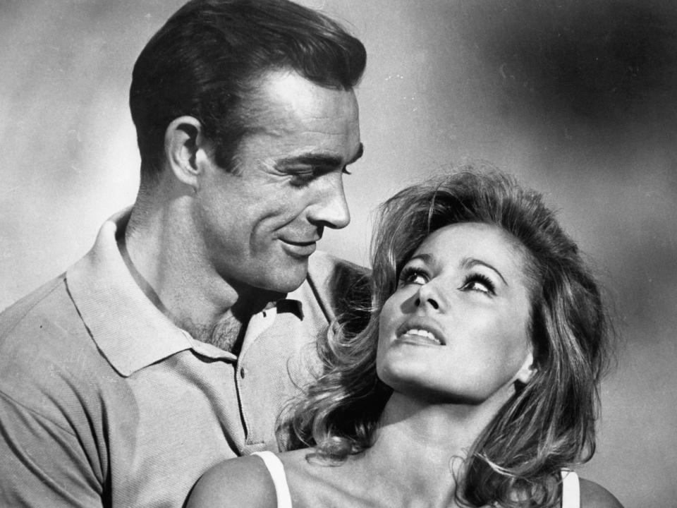 sean connery and ursula andress in dr no`
