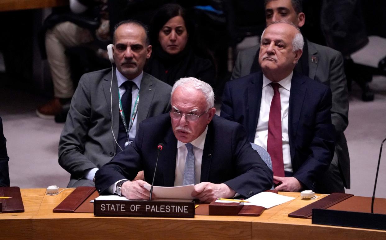 Israel is waging a ‘war of revenge’ on Gaza, Palestinian foreign minister Riyad al-Malkik said (AFP via Getty Images)