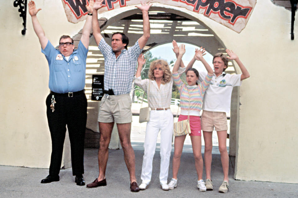 Left to right: Russ Lasky and the Griswold family at Wally World's revamped National Lampoon's Vacation.  (Photo: Courtesy Everett Collection)