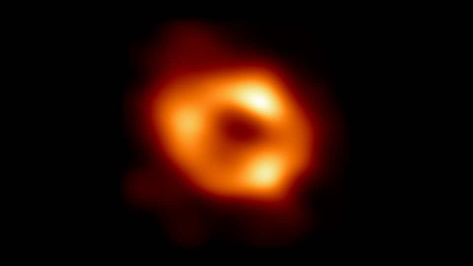 This is the first image of Sagittarius A*, the supermassive black hole at the center of our galaxy. It was captured by the Event Horizon Telescope, an array which linked together eight existing radio observatories across the planet to form a single 