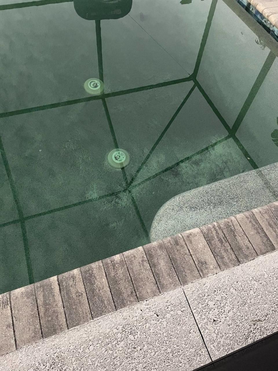 Foxbrook residents said dust from the Rye Ranch construction site is covering their homes. A neighbor shared this photo that shows a layer of dirt at the bottom of their swimming pool.