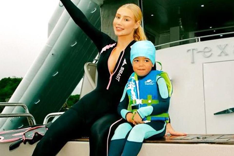 <p>Iggy Azalea/Instagram</p> Iggy Azalea and her son Onyx 