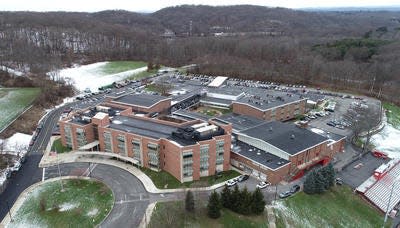 Fox Lane High School in the Bedford school district, which would see a 30.5% cut in state "foundation aid" under Gov. Kathy Hochul's budget proposal.