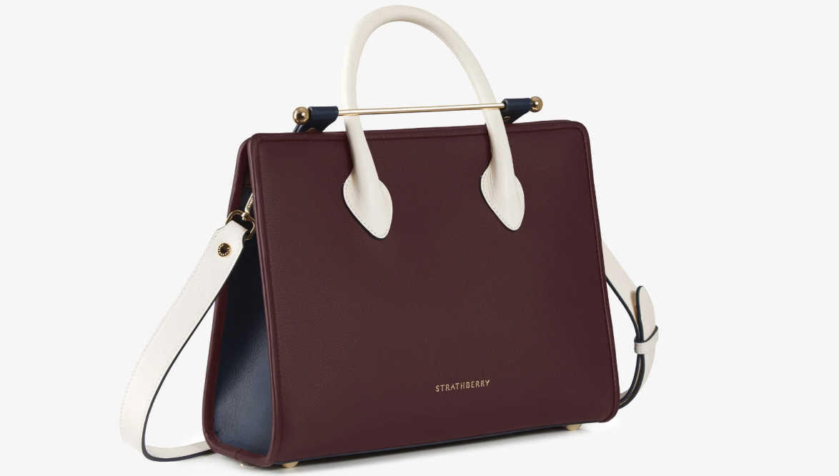 STRATHBERRY Tricolor Leather Midi Tote Bag