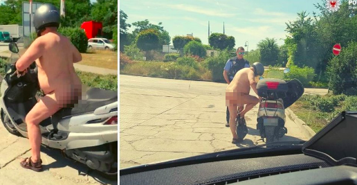 The man stripped to cope with the heatwave in Germany. (Brandenburg Police)