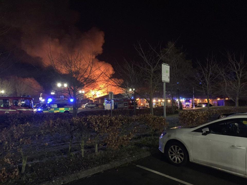 A “severe” fire broke out at the mental health facility in Tamworth, Staffordshire (Picture: PA)