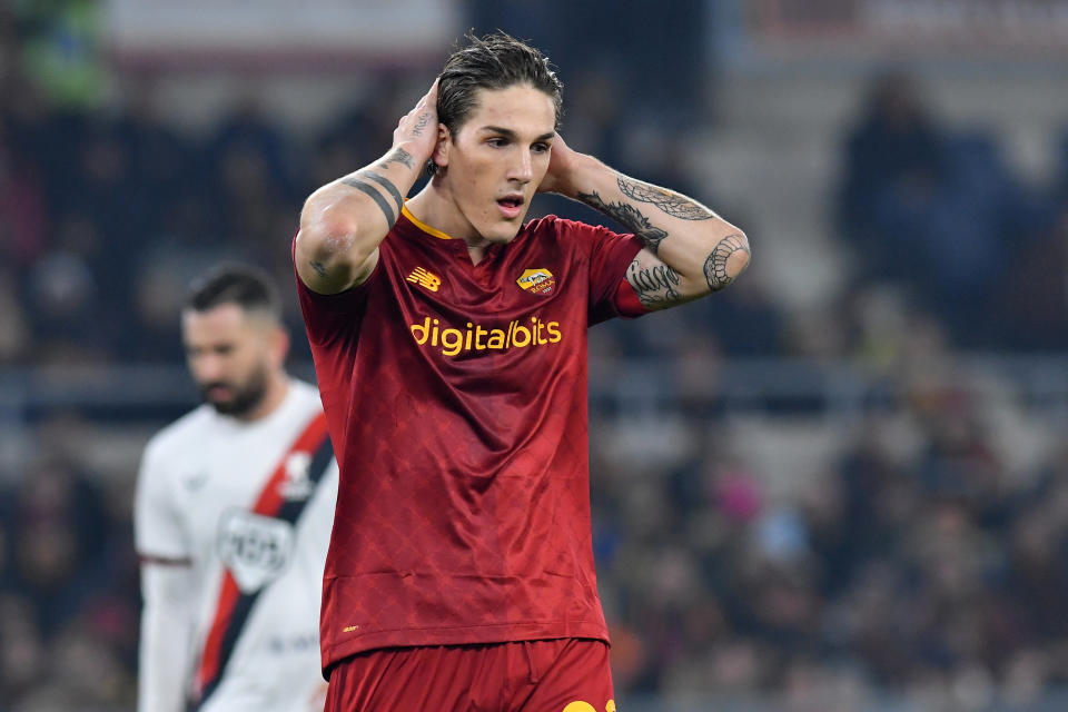 Italian Roma player Nicolo Zaniolo during the match Roma v Genoa at the Stadio Olimpico. Rome (Italy), January 12th, 2023. (Photo by Massimo Insabato/Archivio Massimo Insabato/Mondadori Portfolio via Getty Images)