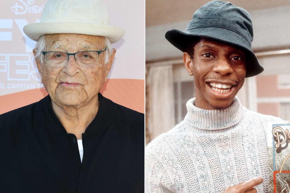 <p>Araya Doheny/Getty; Michael Ochs Archives/Getty</p> Norman Lear (left) and Jimmie Walker as J.J. Evans on 