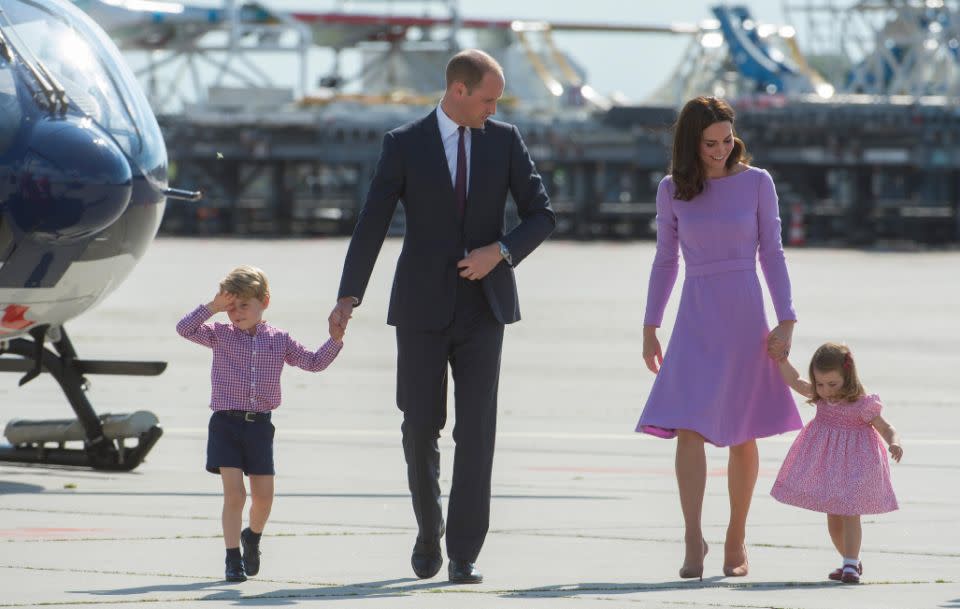 Wills and Kate are already parents to Prince George, 4, and Princess Charlotte, 2. The family are all pictured here together last year. Source: Getty