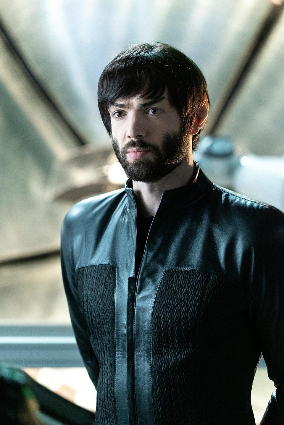 Ethan Peck, seen here playing Mr. Spock in "Star Trek: Discovery," will return as the iconic character in CBS All Access' "Star Trek: Strange New Worlds," which follows the crew of the U.S.S. Enterprise in the years before the arrival of Captain Kirk.