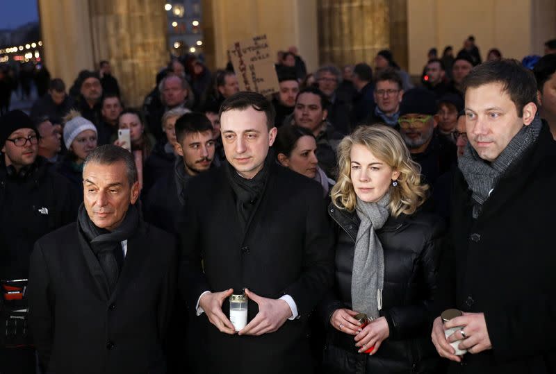 Vigil in Berlin for the victims of a shooting in the city of Hanau