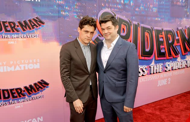 Phil Lord (left) and Chris Miller attend the world premiere of 