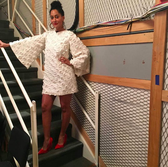 Tracee Ellis Ross struck a pose backstage for an appearance on ‘The View’