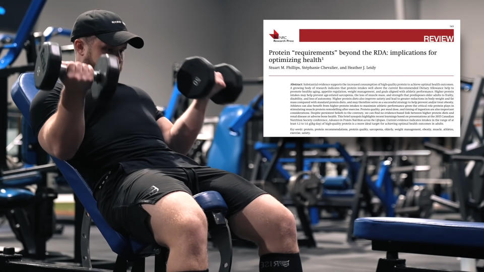 Guy working out in gym with free weights