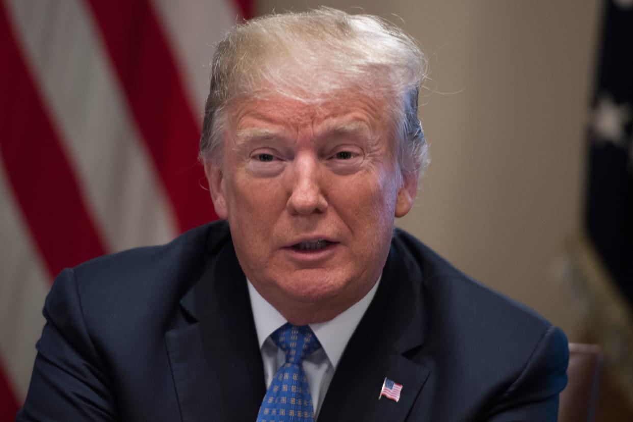 President Donald Trump at a meeting Wednesday with religious leaders. Trump's tweets seem to fall on deaf ears among Republicans. (Photo: JIM WATSON via Getty Images)