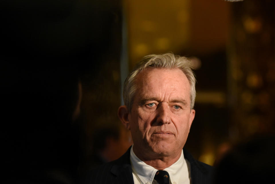 Robert F. Kennedy Jr. speaks with members of the press at Trump Tower in New York City on Jan. 10, 2017. 