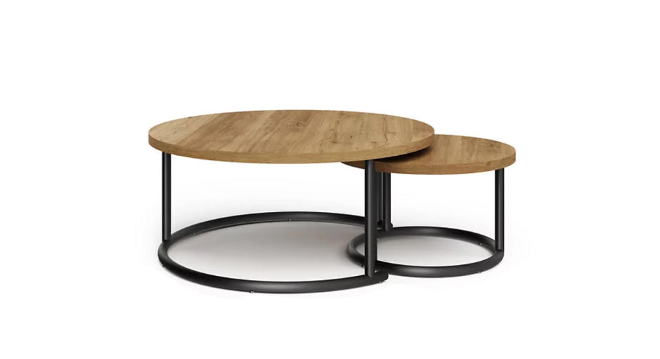 This stylish piece from Marks & Spencer is made from a rustic oak effect top and black textured metal legs.