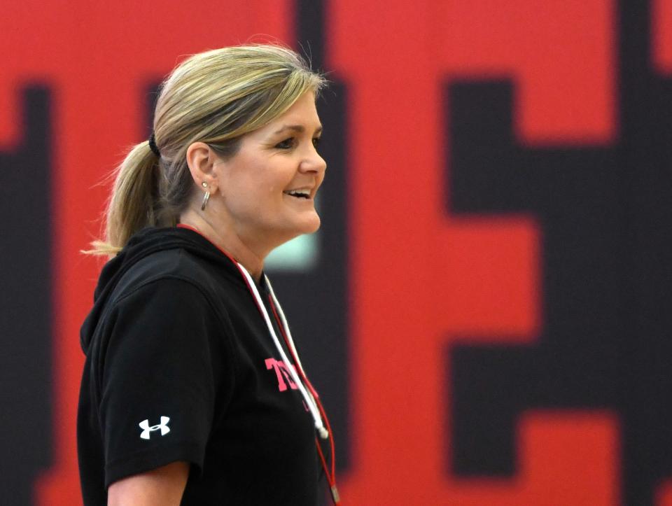 Texas Tech's head women's basketball coach Krista Gerlich hosts practice, Tuesday, Aug. 2, 2022, at The Dustin R. Womble Basketball Center.