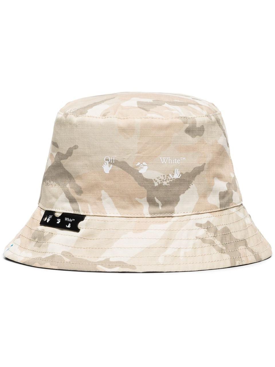 off white camo bucket hat