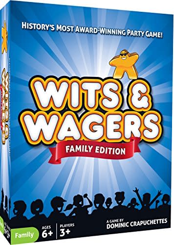 North Star Games Wits & Wagers Board Game | Family Edition, Kid Friendly Party Game and Trivia (Amazon / Amazon)