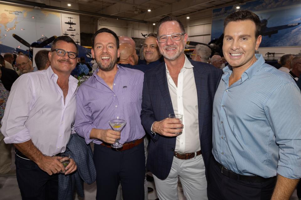 Jim Hering, David Gibson, Dr. Michael Hughes and KESQ anchor Peter Daut pose at The LGBT Center’s annual fundraising gala, Center Stage, on Oct. 20, 2023.