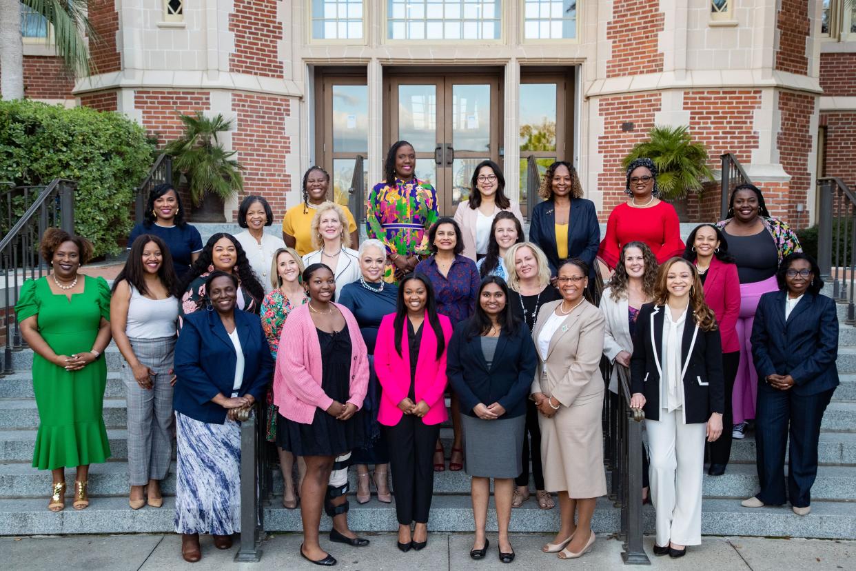 The 25 Women You Need to Know and 5 Young Women to Watch class of 2024. Pictured here are Winifred L. Acosta, Monique Akanbi, Carrie Boyd, Hetal Desai, Morgan Evers, Carla Juarez Farley, Joanne Gallagher, Kimberly D. Hankerson, Ashley Leland, Karen Miller, Chelsea Johnson Muir, Teresa Palmer Nix, Mary Stafford, Dr. Selika Stackhouse Sampson, Shannon C. Smith, Dr. Calandra Stringer, Josefina "Josie" Tamayo, Brandi J. Thomas, Gwendolyn Thomas, Dot Trotman-Ealy, Reenee Williams-Walter, Brenda Williams, Haniah Rose Edwards, Aria Fisher, Kavyashree Kadhirvelu and Jordyn Synii Sams. A few honorees were unable to make the group photo: They are Dr. Temple Robinson, Delshuana Jackson, Anita Bushnyakova and Riley Long.