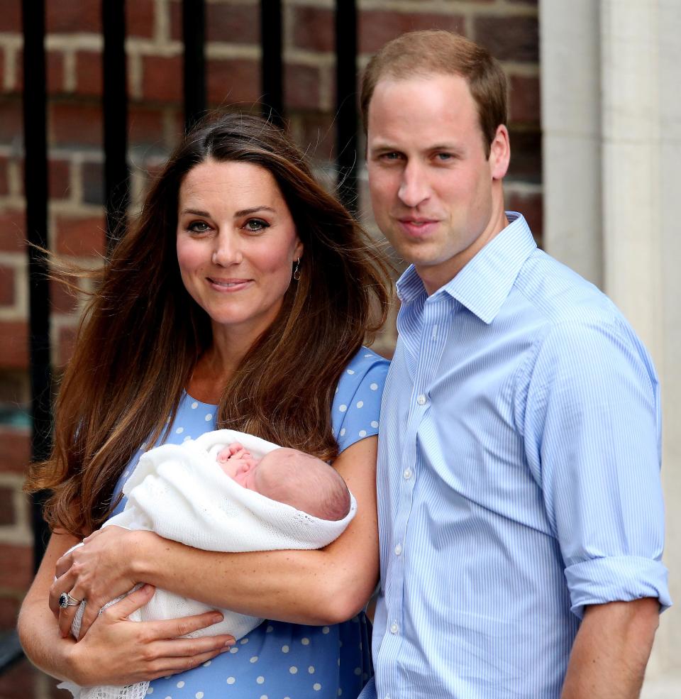 <p>Kate looked absolutely glowing with happiness to be holding her newborn son Prince George.</p>