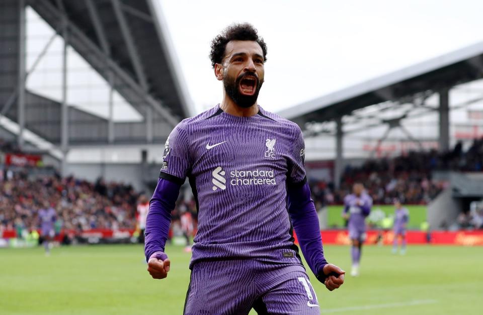 Salah scored against Brentford but was then ruled out against Luton in midweek (Getty Images)