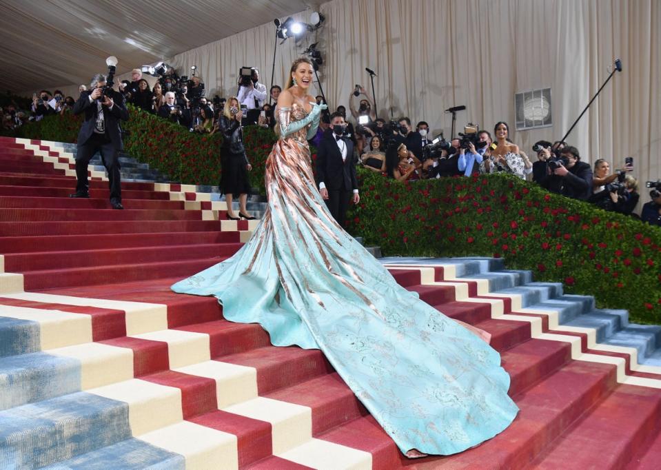 Blake Lively at the 2022 Met Gala, with the theme: ‘Gilded Glamour’ (ANGELA WEISS/AFP via Getty Images)