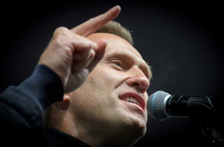 L'opposant russe Alexeï Navalny lors d'une manifestation le 29 septembre 2019 à Moscou - Yuri KADOBNOV © 2019 AFP