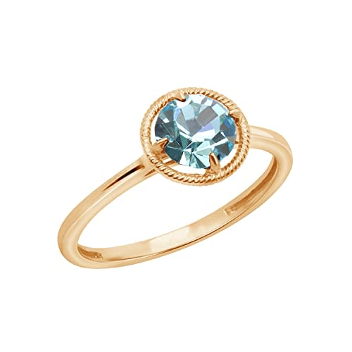 Amazon Collection 10k Gold Imported Infinite Elements Crystal March Birthstone Ring, Size 8