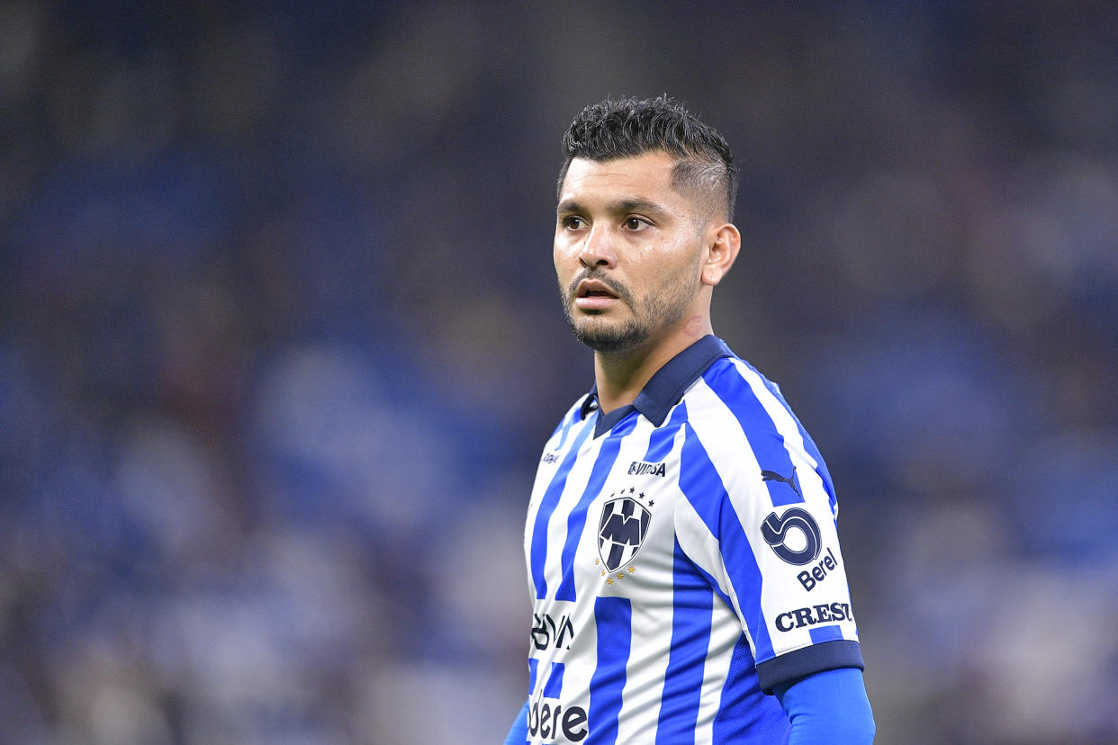 Tecatito Corona en un partido entre Rayados y Necaxa, el 31 de octubre pasado. (Azael Rodriguez/Getty Images)