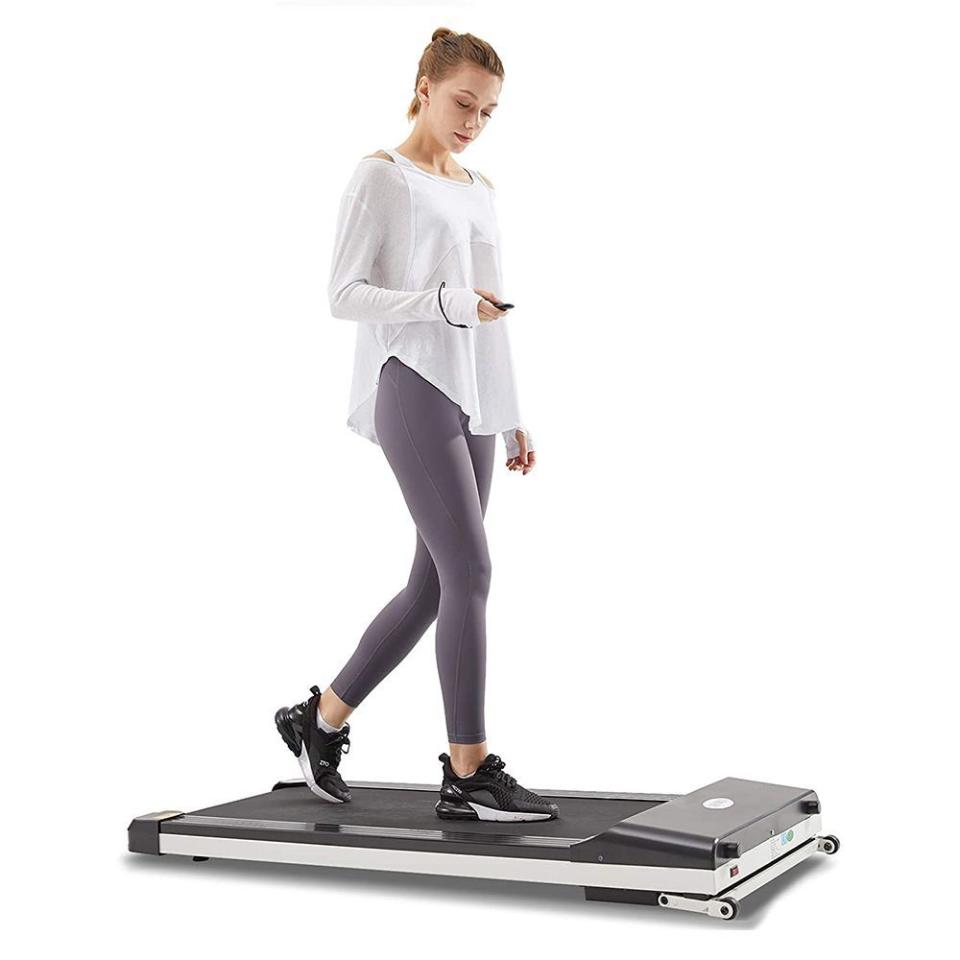 6) Portable Treadmill with Foldable Wheels