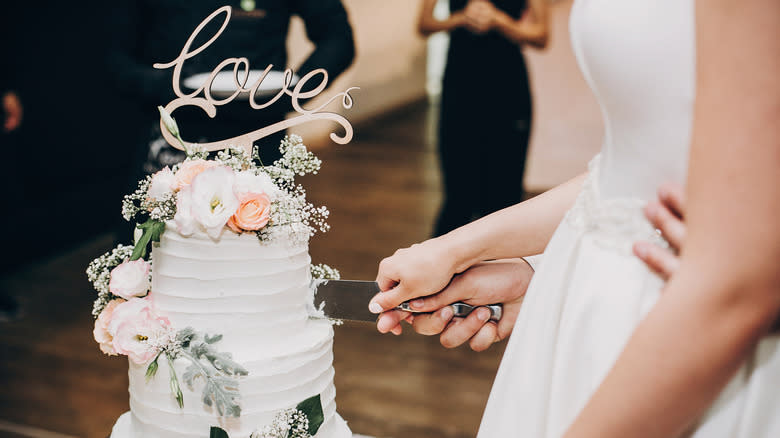 Modern wedding cake topper