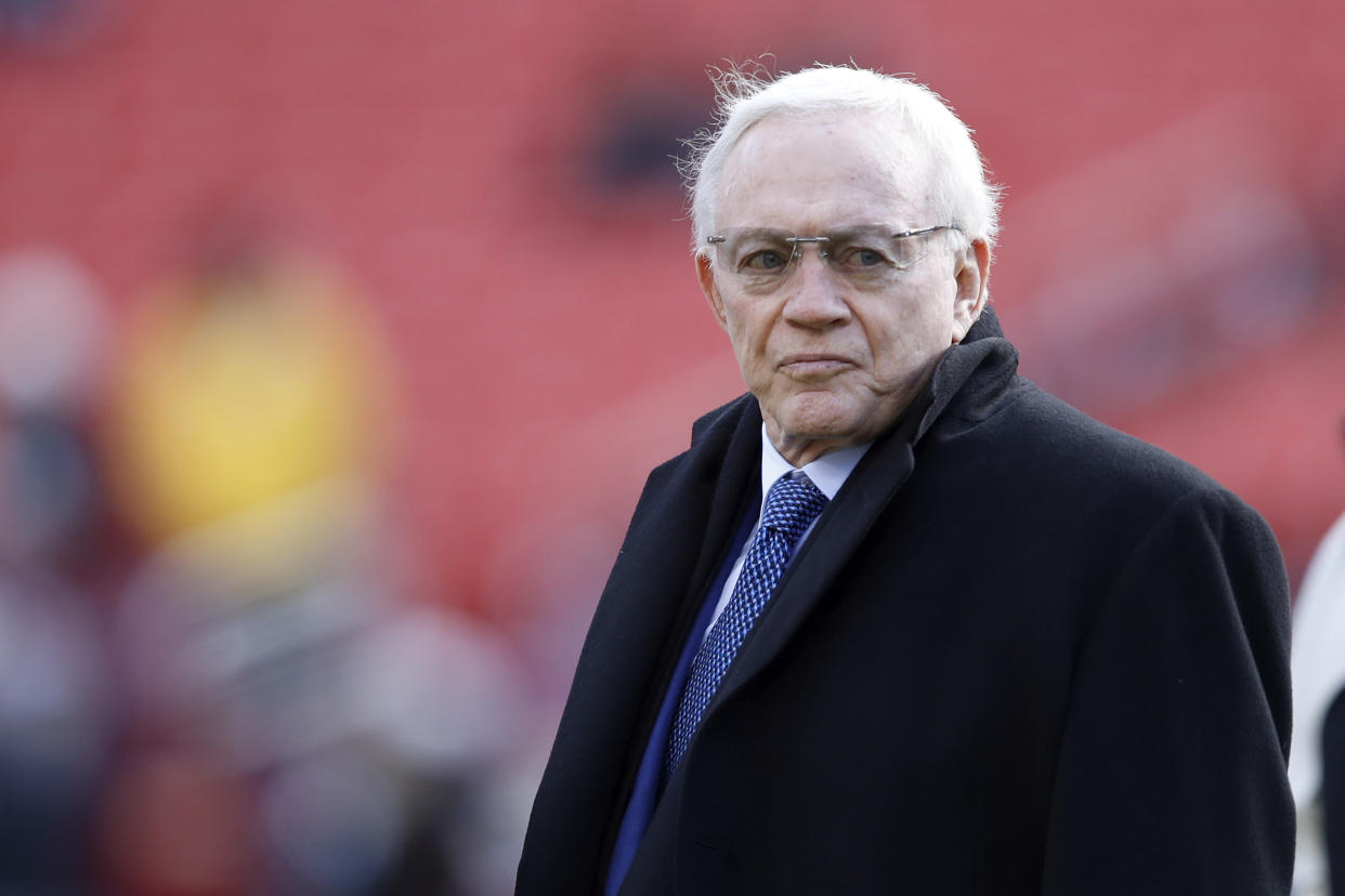 Jerry Jones may have forgotten that he employed Greg Hardy. (Getty Images)