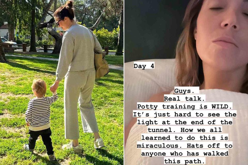 <p>Mandy Moore/Instagram (2)</p> Mandy Moore potty training