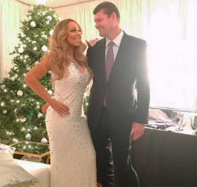 Mariah and James at Christmas last year. Source: Instagram