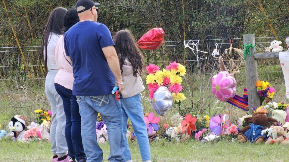 A memorial is set up in memory of 13-year-old Madeline Soto at the site where her body was discovered.