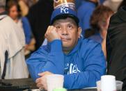 A Kansas City Royals fan reacts to their team's loss at baseball's World Series against the San Francisco Giants, during a watch party at The Kansas City Power & Light District in Kansas City, Missouri, October 29, 2014. REUTERS/Sait Serkan Gurbuz (UNITED STATES - Tags: SPORT BASEBALL)