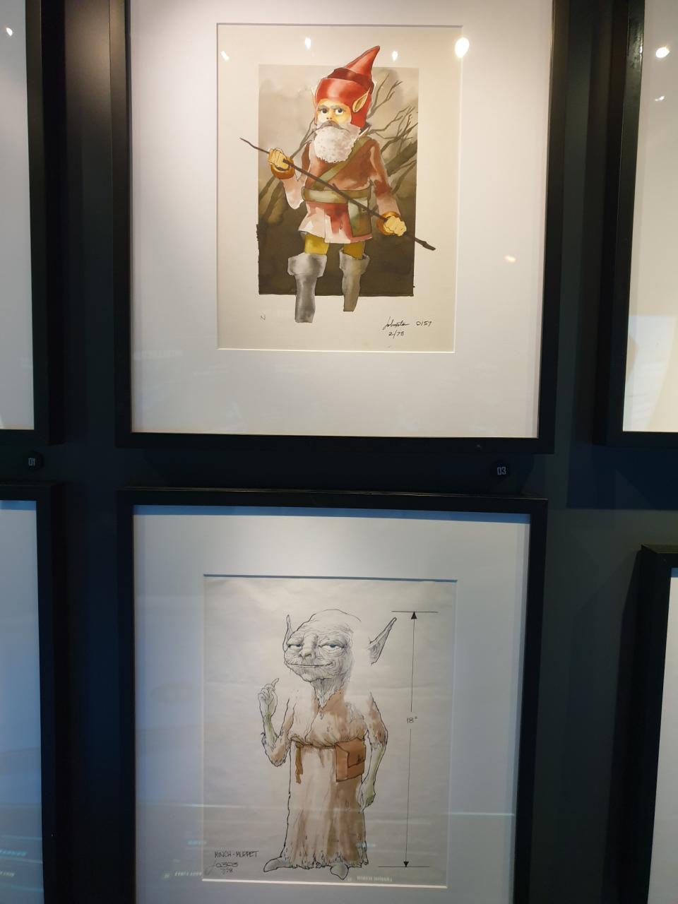 Early artworks of Yoda designs by artist Joe Johnston at the Star Wars Identities exhibition in Singapore at the Artscience Museum. (Photo: Teng Yong Ping)