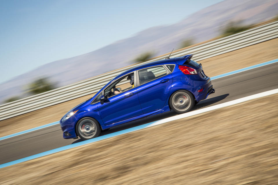 <p>Ford's tiny hot hatch may technically be the slowest car on this list, but <a rel="nofollow noopener" href="http://www.roadandtrack.com/car-culture/a28913/fiesta-st-excellent-performance-car/" target="_blank" data-ylk="slk:it's easily one of the most fun;elm:context_link;itc:0;sec:content-canvas" class="link ">it's easily one of the most fun</a>. And driven well on a tight road course, we bet this would outrun many of the other cars featured here. A <a rel="nofollow noopener" href="http://www.roadandtrack.com/new-cars/news/a32726/new-2017-ford-fiesta-st/" target="_blank" data-ylk="slk:new three-cylinder Fiesta ST;elm:context_link;itc:0;sec:content-canvas" class="link ">new three-cylinder Fiesta ST</a> is on its way, but the outgoing model is still worth a test drive.</p>