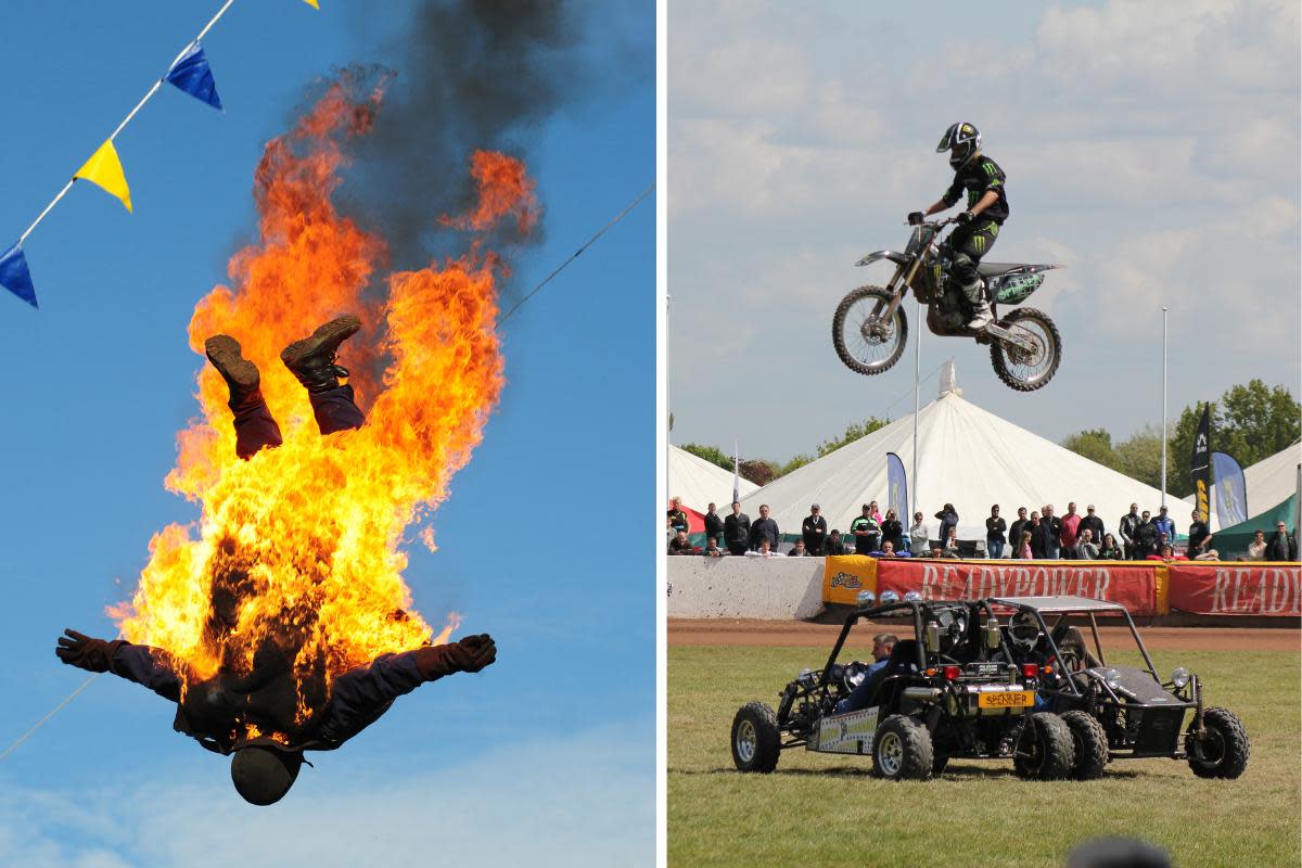 A huge motor vehicle festival with heart-stopping stunts and a 'wall of death' is coming to a Norfolk seaside town <i>(Image: Stannage International Stunt Team)</i>