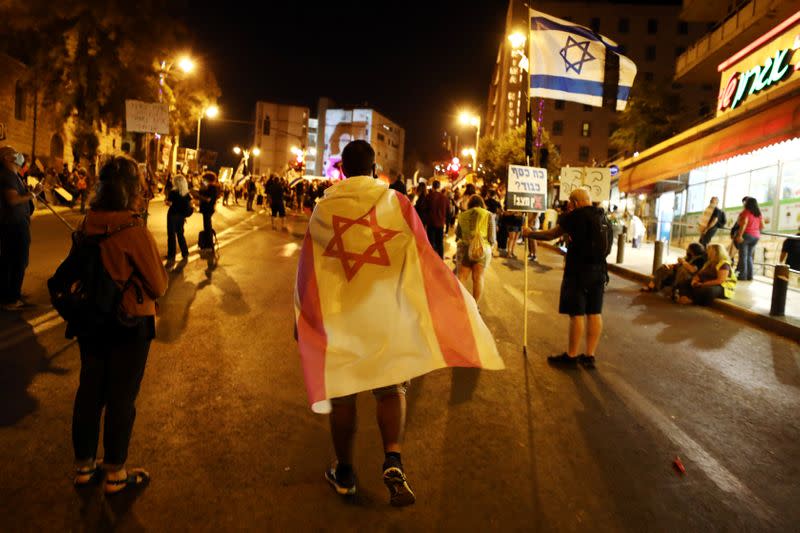 Israelis protest against Prime Minister Benjamin Netanyahu in Jerusalem
