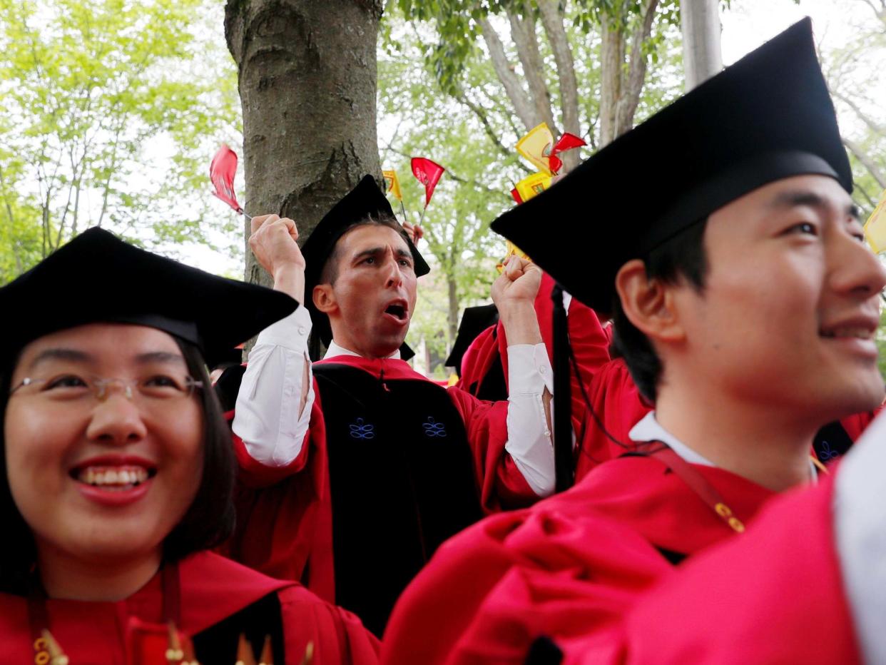 Harvard students graduate in Massachusetts (file photo): REUTERS