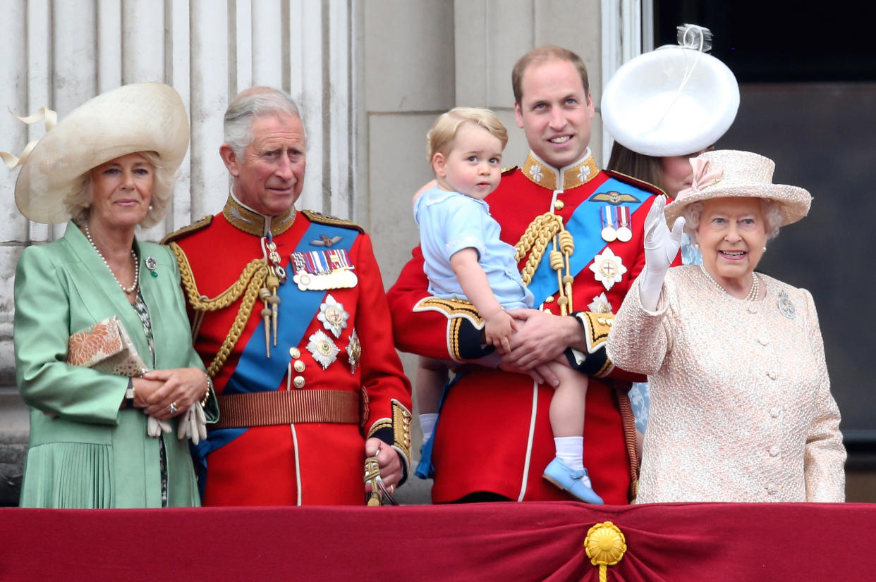 attend the Trooping The Colour ceremony on June 13, 2015 in London, England. The ceremony is Queen Elizabeth II's annual birthday parade and dates back to the time of Charles II in the 17th Century, when the Colours of a regiment were used as a rallying point in battle.