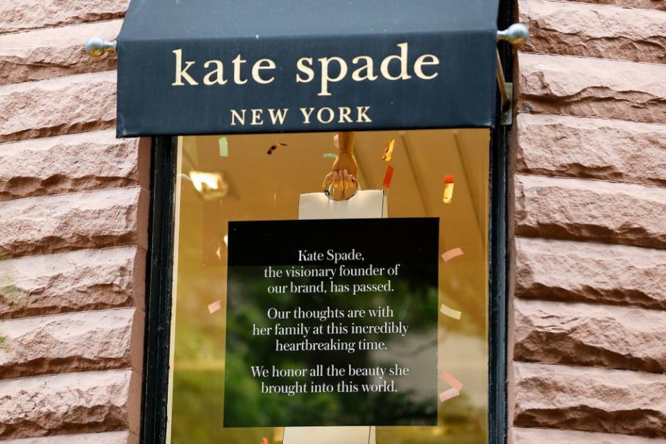 Kate Spade New York's statement in the window of the brand's store on Newbury Street in Boston.